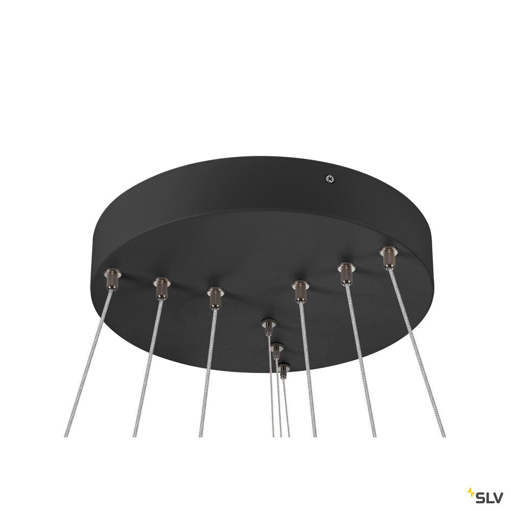 SLV ONE FLAT, pendant light, triple, 300cm, 2700/3000K, DALI 2, Touch, black 1007701