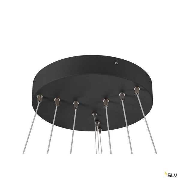 SLV ONE FLAT, pendant light, triple, 300cm, 2700/3000K, DALI 2, Touch, black 1007701