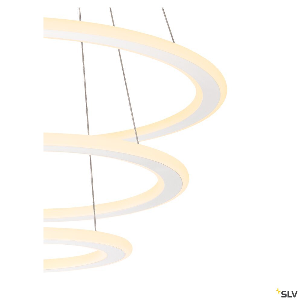 SLV ONE FLAT, pendant light, triple, 300cm, 2700/3000K, DALI 2, Touch, white 1007702