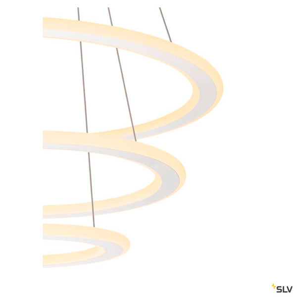 SLV ONE FLAT, pendant light, triple, 300cm, 2700/3000K, DALI 2, Touch, white 1007702