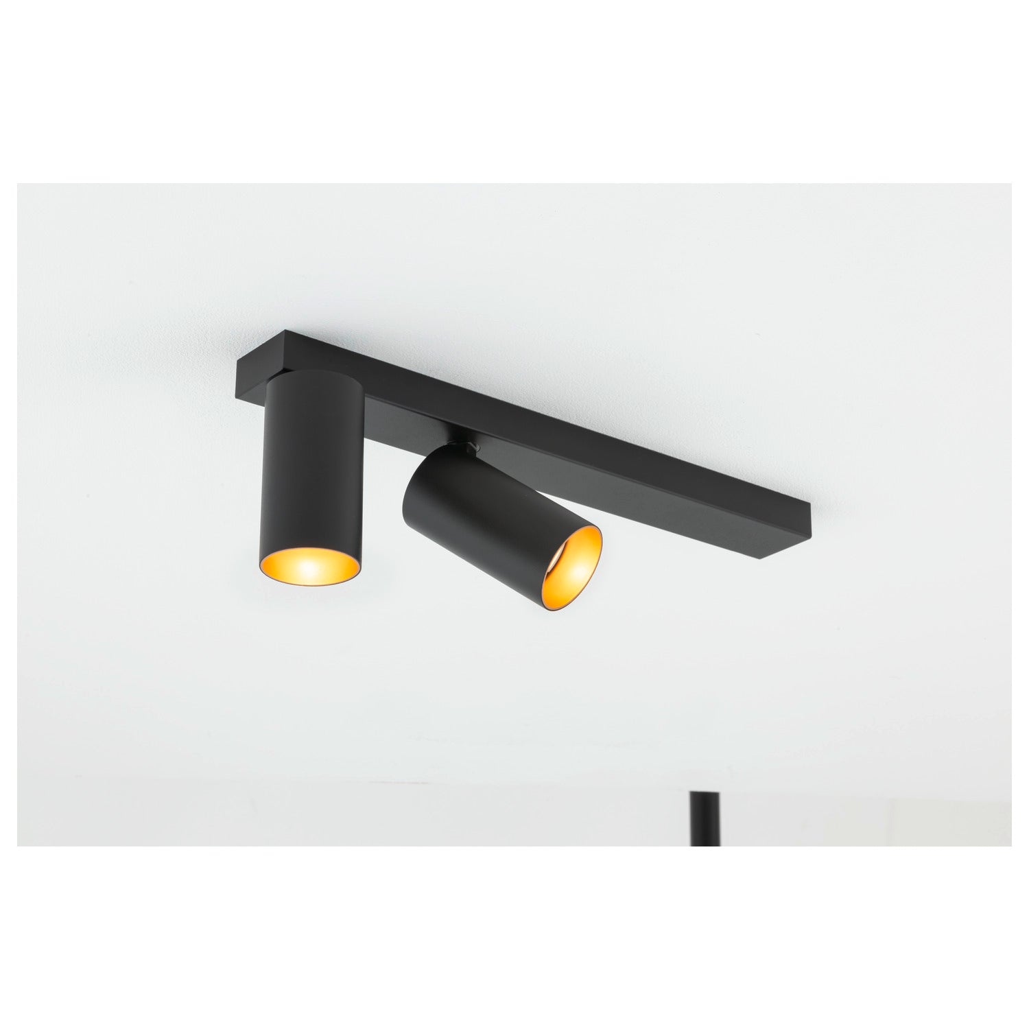 SLV KAMI, ceiling-mounted light, double, long, 2x max. 10 W, GU10, black/gold 1007729