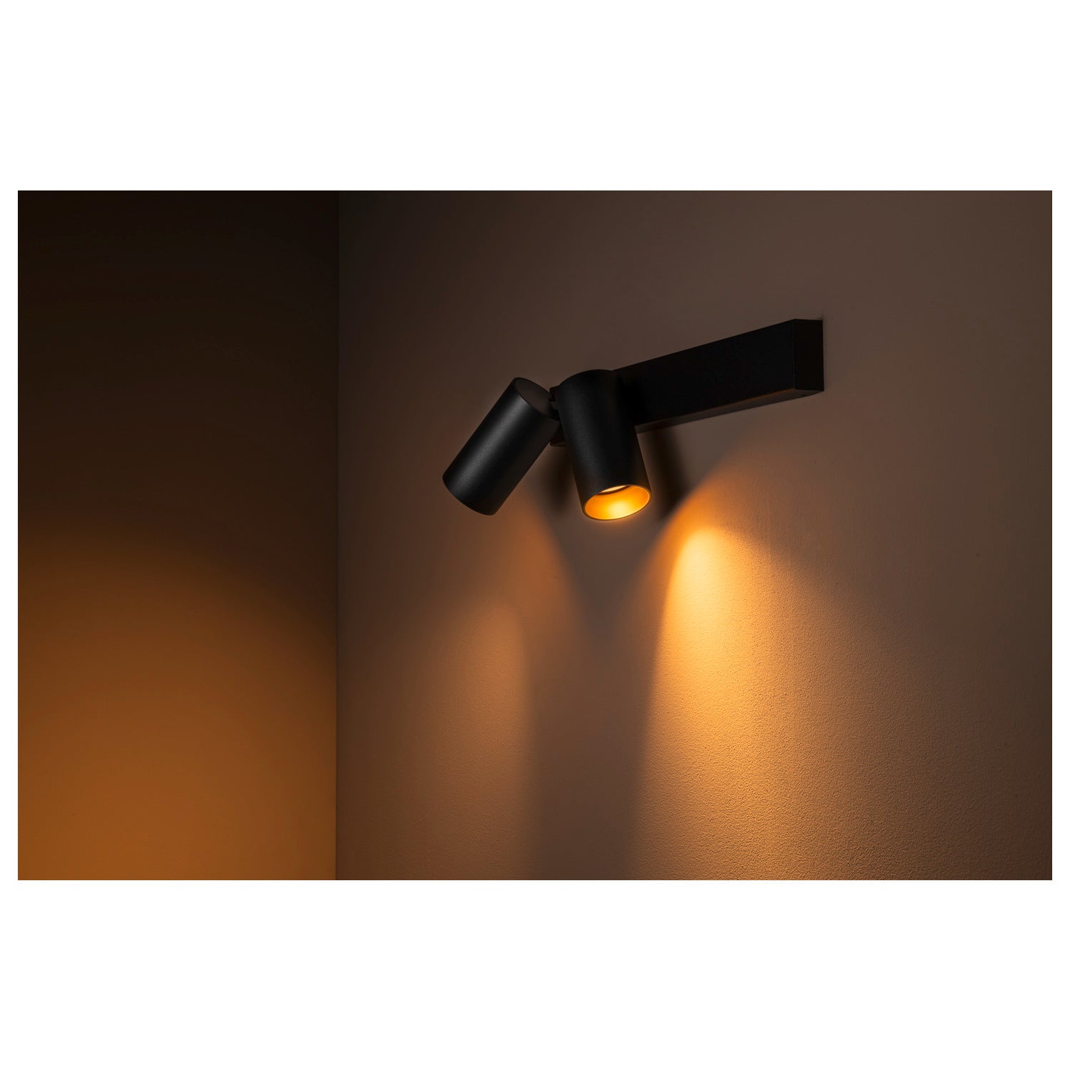 SLV KAMI, ceiling-mounted light, double, long, 2x max. 10 W, GU10, black/gold 1007729