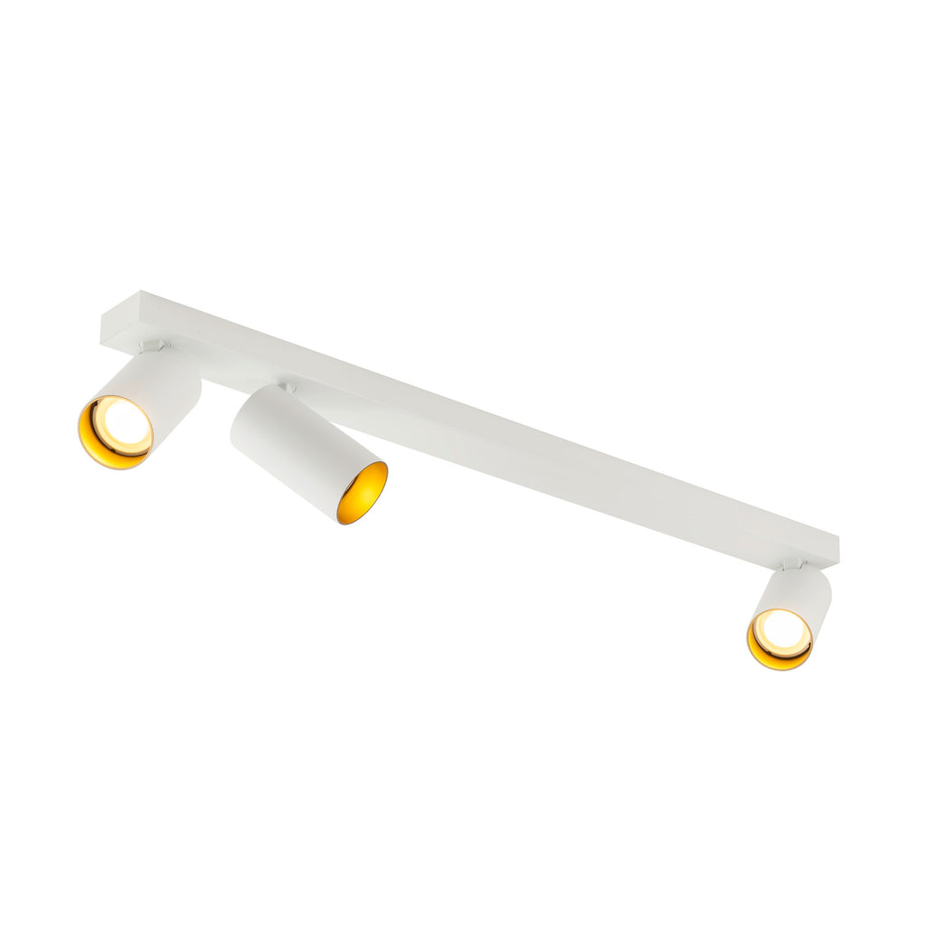 SLV KAMI, ceiling-mounted light, 3x max. 10 W, GU10, white/gold 1007734