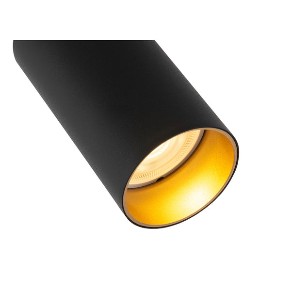 SLV KAMI, ceiling-mounted light, 3x max. 10 W, GU10, black/gold 1007735