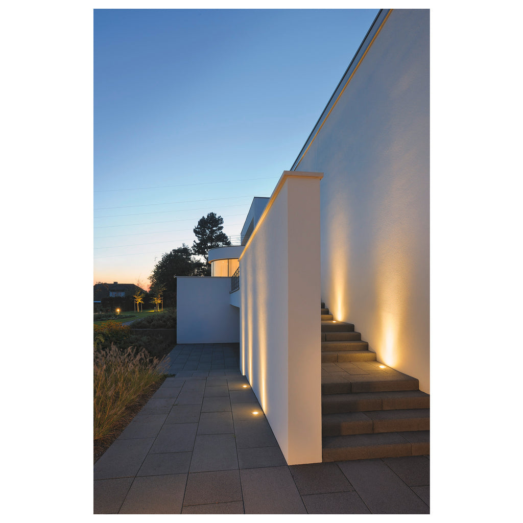 SLV DASAR® M, recessed floor light, round cover, 24°, 3000 K, incl. DALI driver, stainless steel 1007810