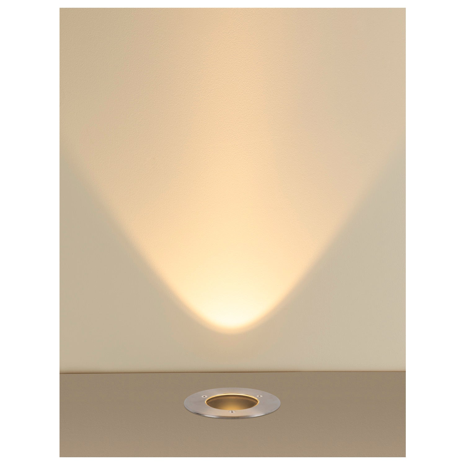 SLV DASAR® M, recessed floor light, round cover, 24°, 3000 K, incl. DALI driver, stainless steel 1007810