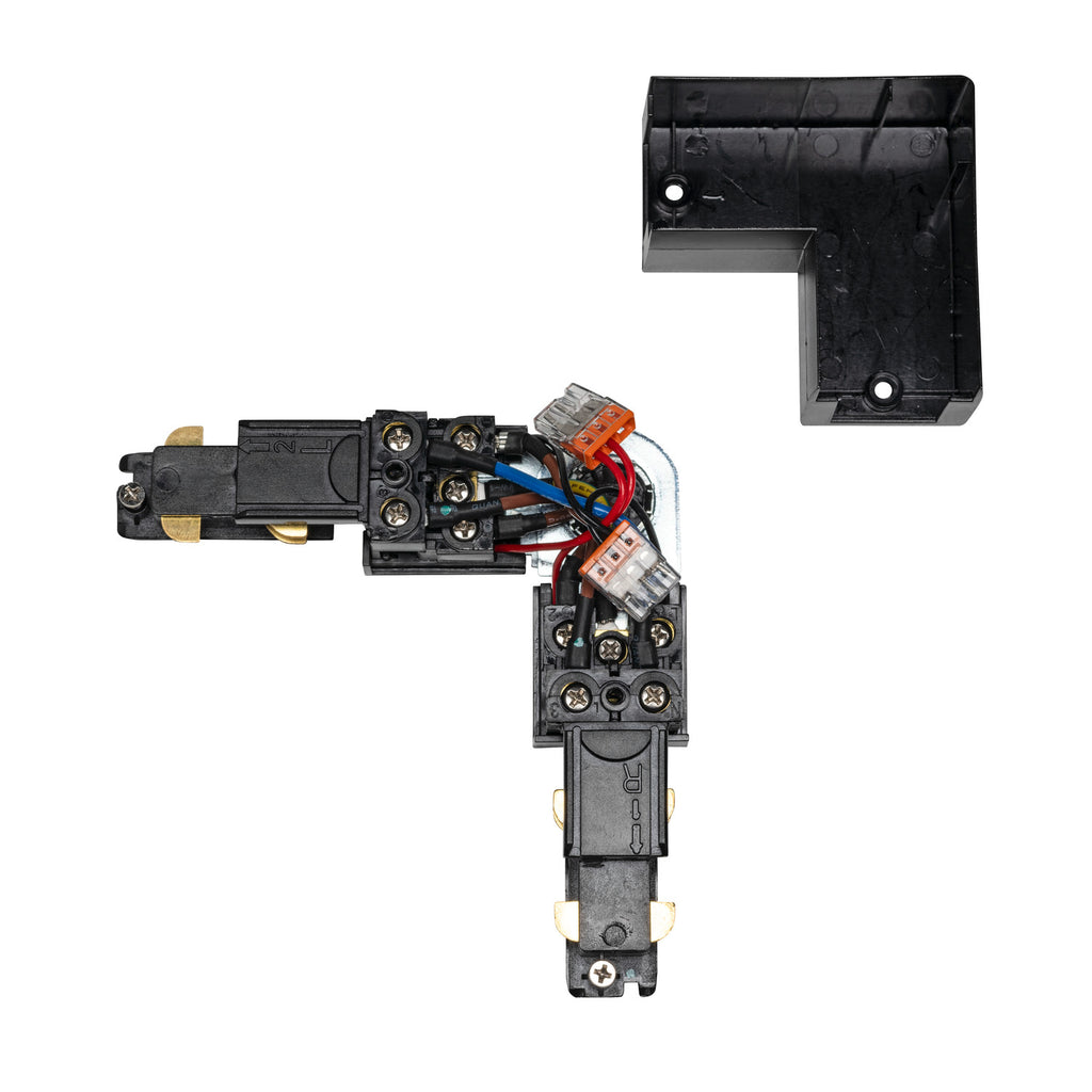 SLV S-TRACK L-connector, adjustable, with feed-in option, DALI, PHASE, black 1007816