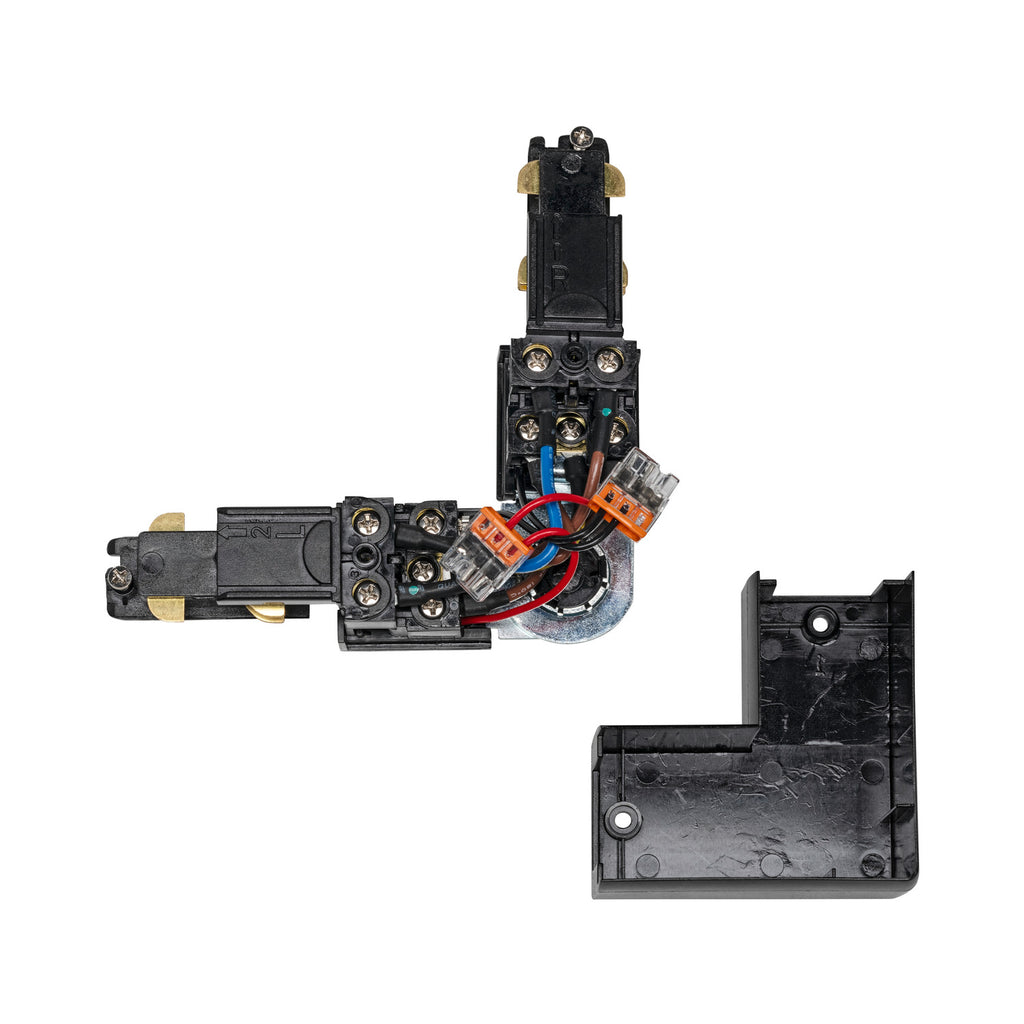 SLV S-TRACK L-connector, adjustable, with feed-in option, DALI, PHASE, black 1007816