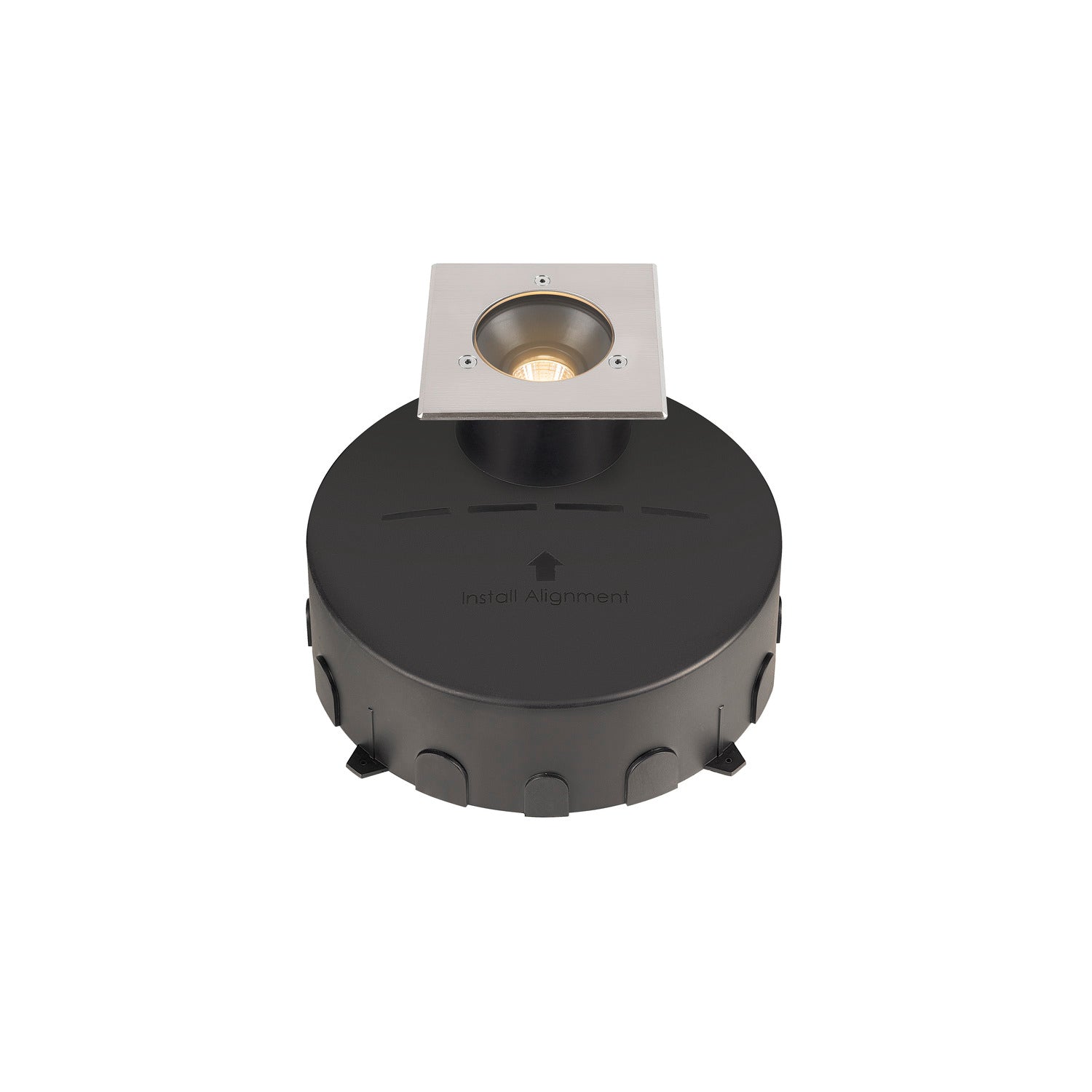 SLV DASAR® M, recessed floor light, square cover, 24°, 3000 K, incl. DALI driver, stainless steel 1007811