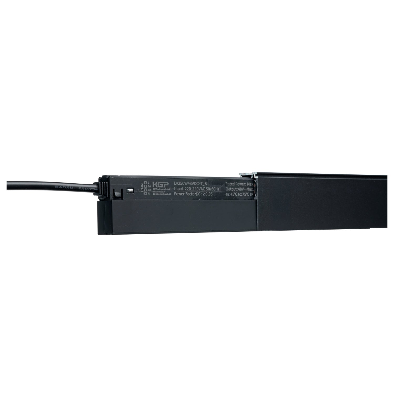 SLV 48V SYSTEM, Intrack LED driver, 48VDC, 250 W, incl. 30 cm connection cable for 220-240VAC and DALI through-wiring, black 1007872