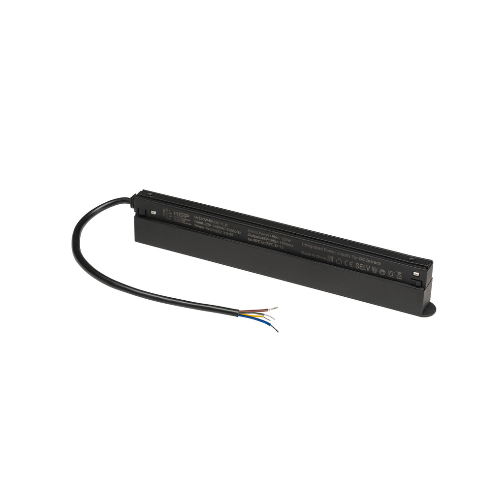 SLV 48V SYSTEM, Intrack LED driver, 48VDC, 250 W, incl. 30 cm connection cable for 220-240VAC and DALI through-wiring, black 1007872