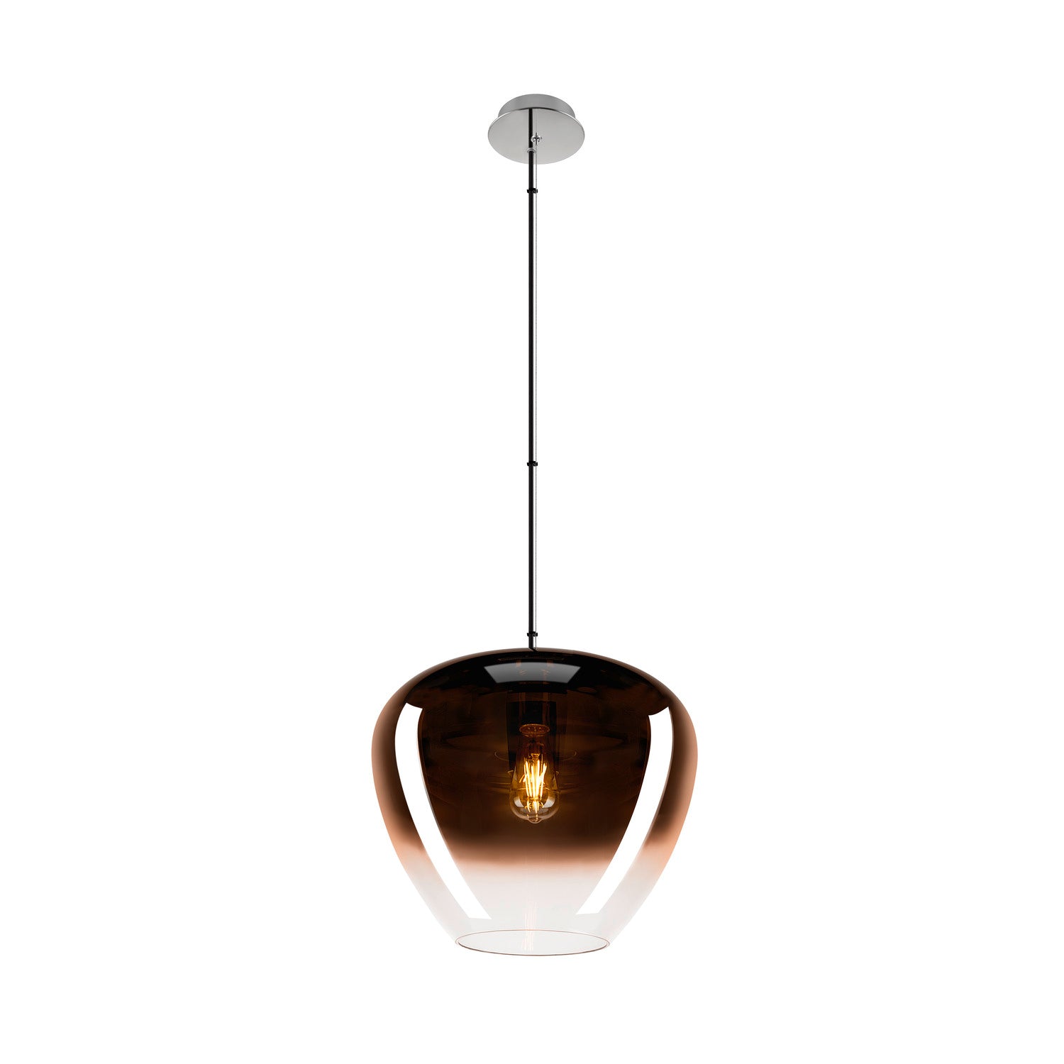 SLV PANTILO CONVEX 40, pendant light, 150 cm, E27, max. 40 W, copper 1007876