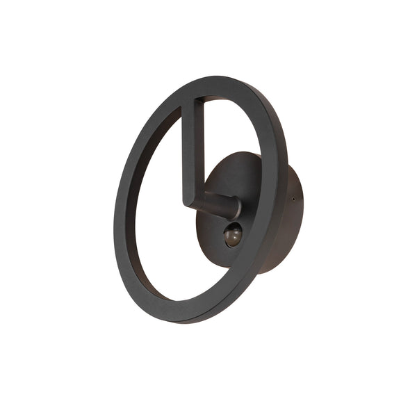 SLV Q-RING, wall light, sensor, 3000 K, IP54, black 1007916