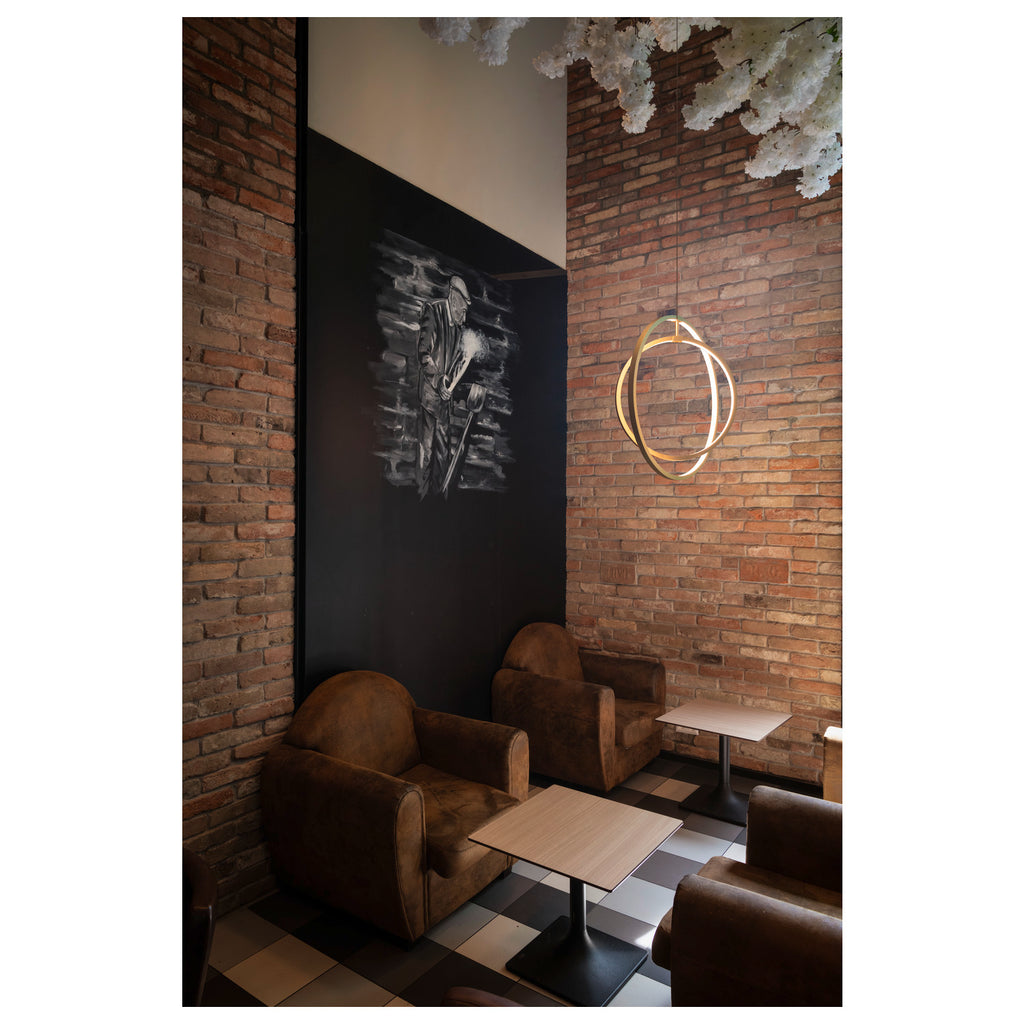 SLV ONE VERTICAL PD, pendant light, 180 cm, 2700/3000 K, PHASE, brass 1008004