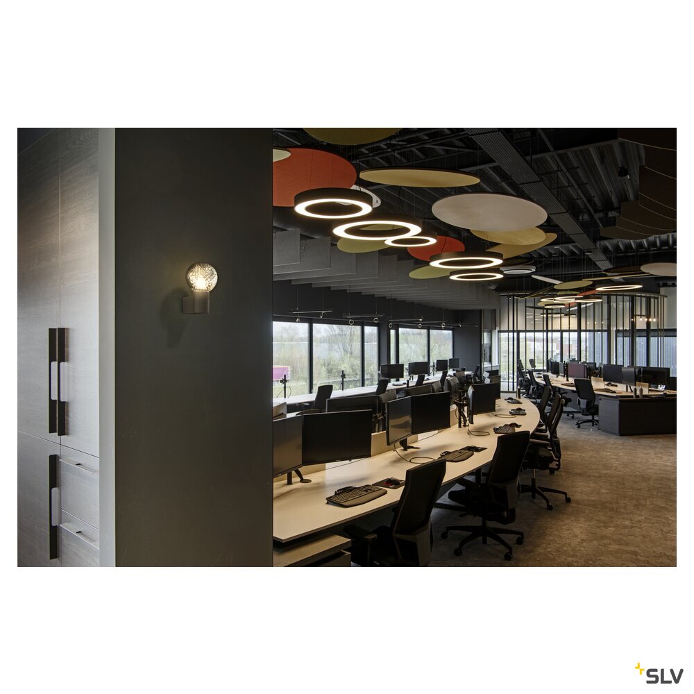 SLV MEDO® RING 90, pendant light, pendant length 300 cm, 3000/4000 K, 110°, DALI, touch, black 1008593