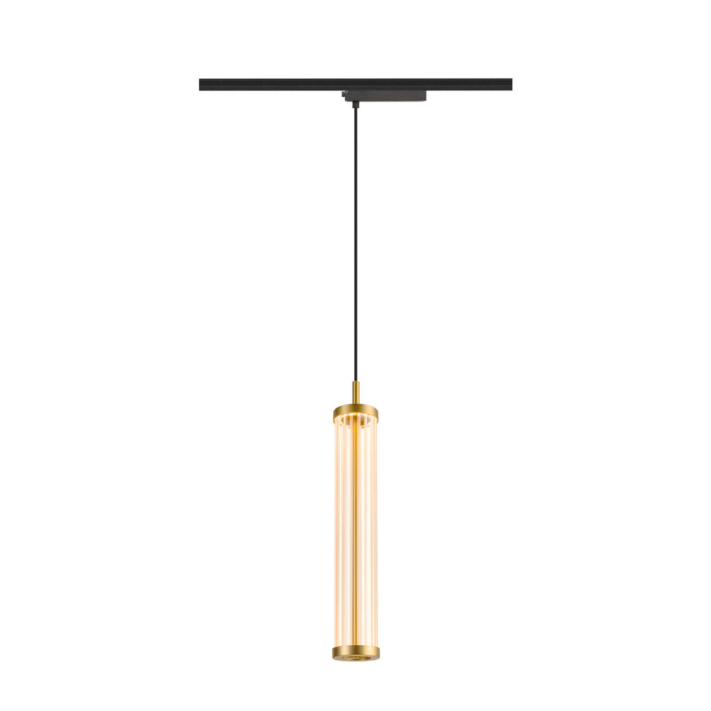 SLV QUIMERA, 1~ pendant light, pendant length 150 cm, 2700 K, PHASE, brushed brass 1008042
