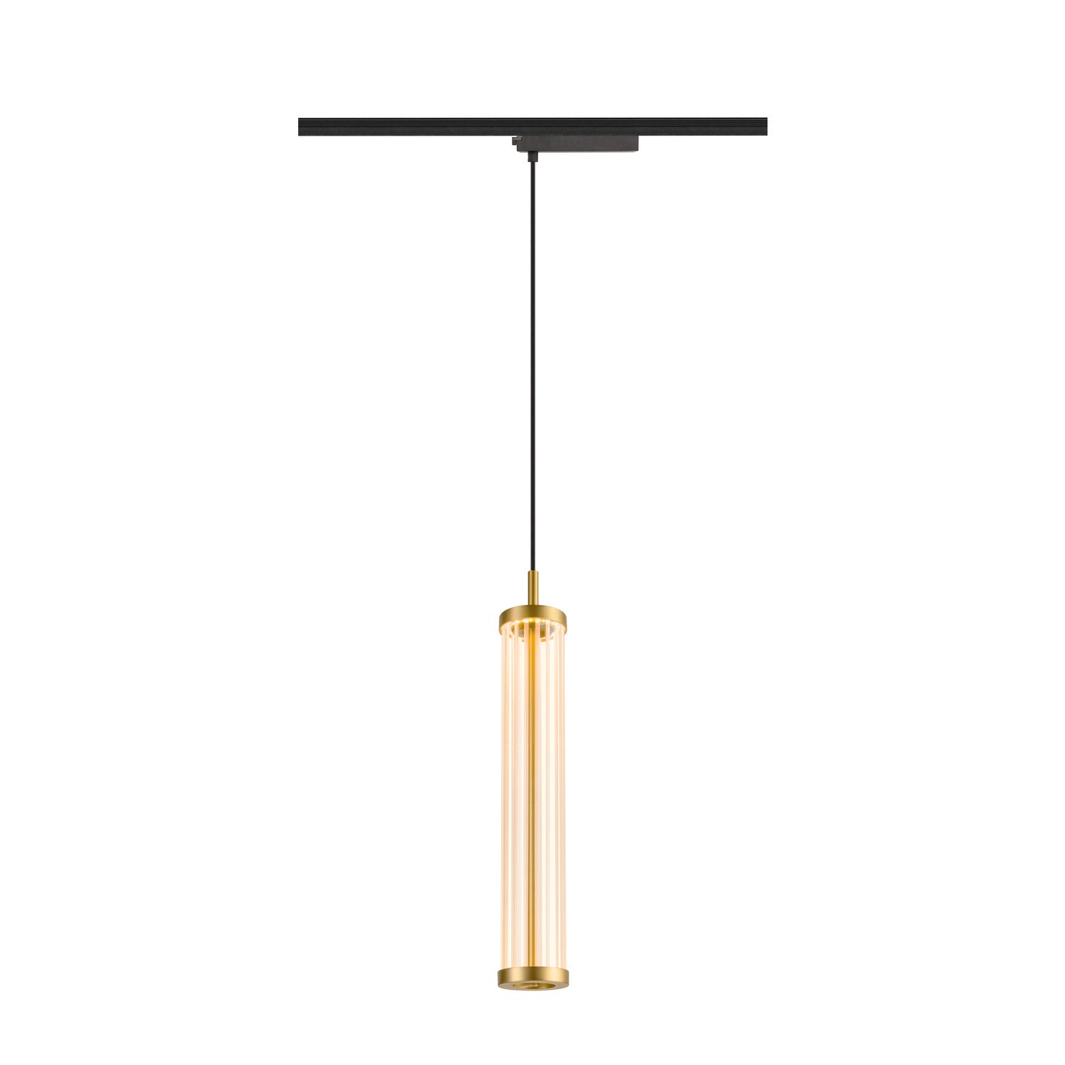 SLV QUIMERA, 1~ pendant light, pendant length 150 cm, 2700 K, PHASE, brushed brass 1008042