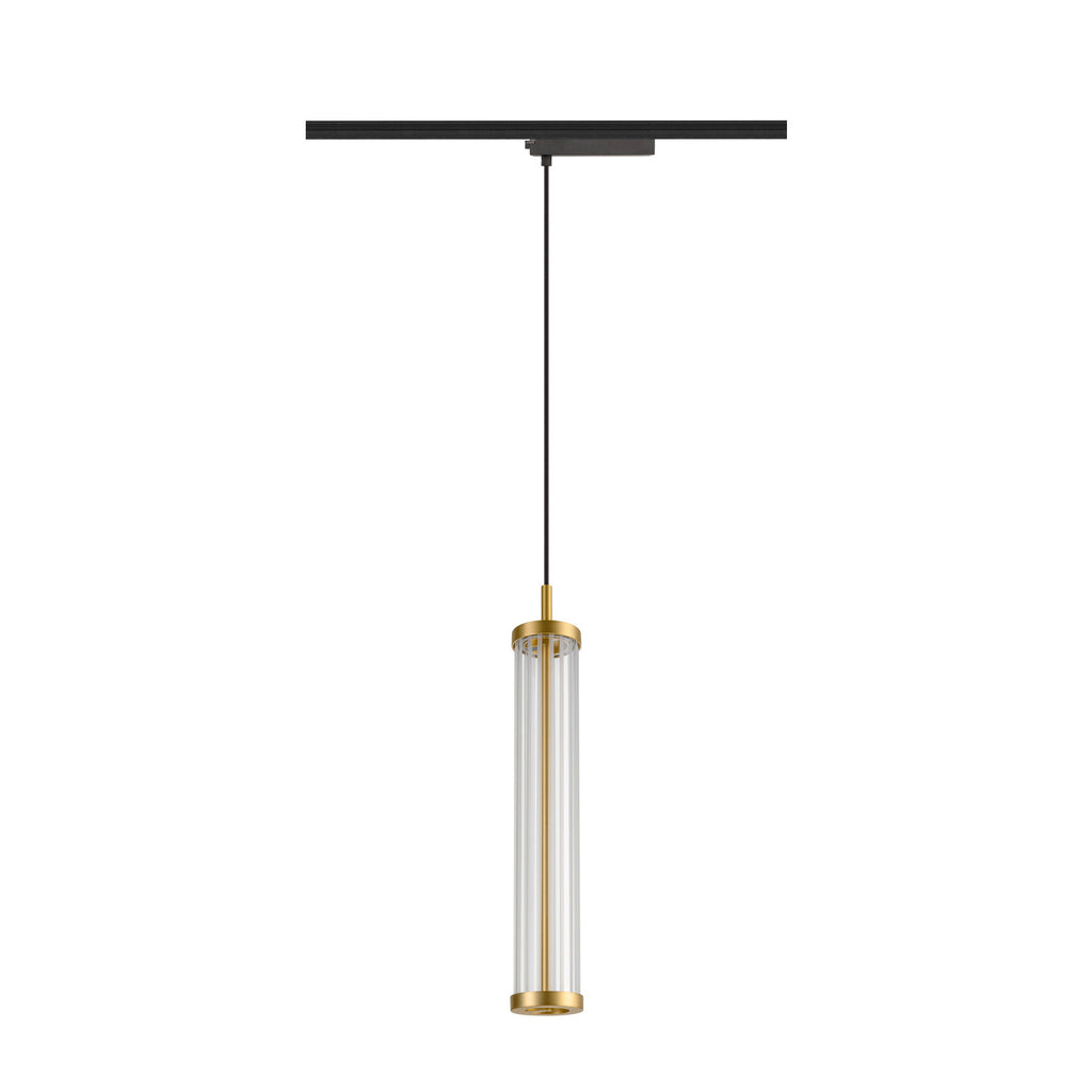 SLV QUIMERA, 1~ pendant light, pendant length 150 cm, 2700 K, PHASE, brushed brass 1008042