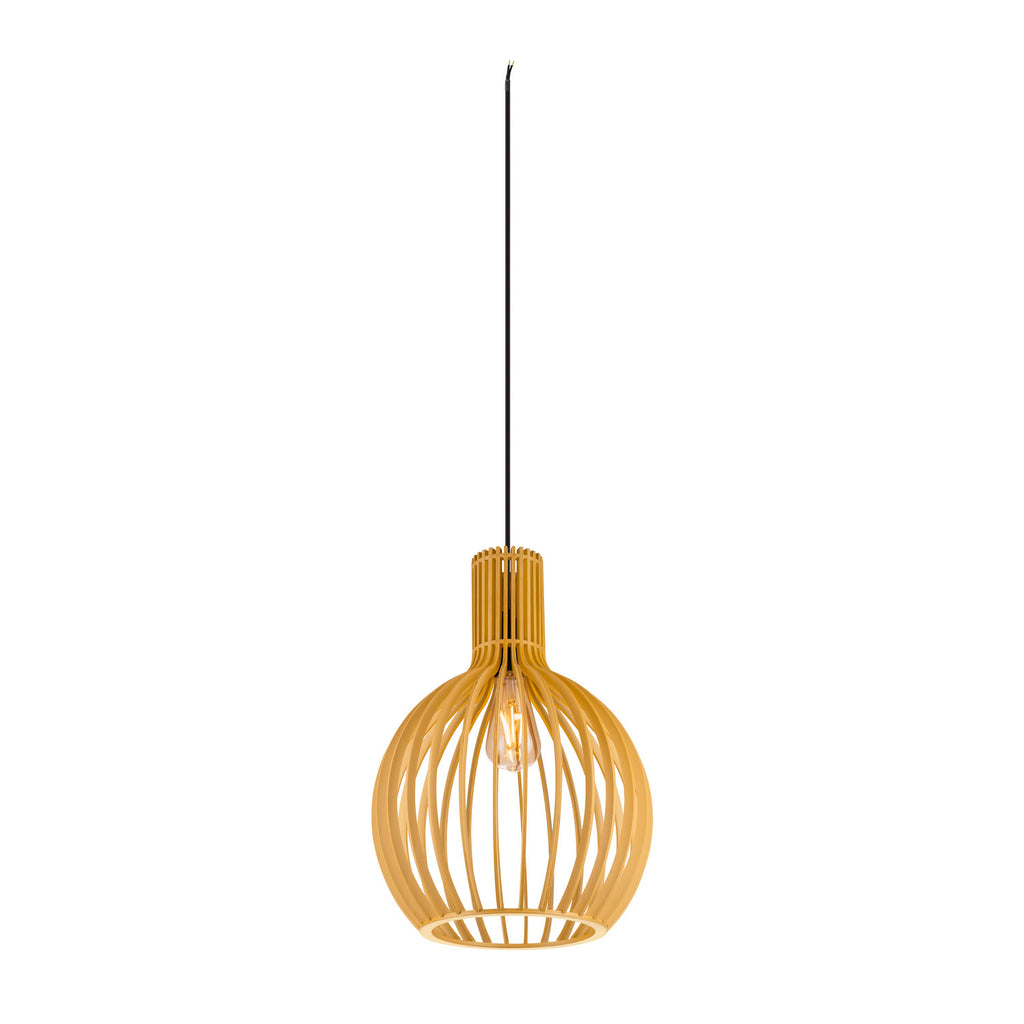SLV WUD, pendant light, E27, ball shape, open cable end, 1x max. 60 W, black 1008044