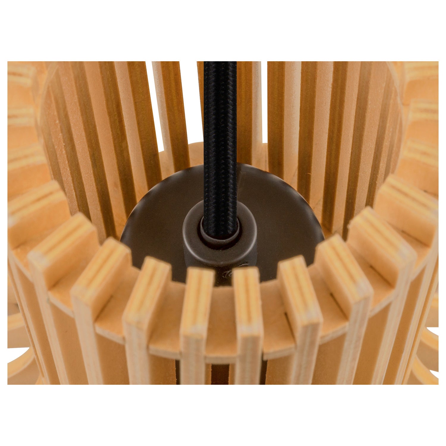 SLV WUD, pendant light, E27, ball shape, open cable end, 1x max. 60 W, black 1008044
