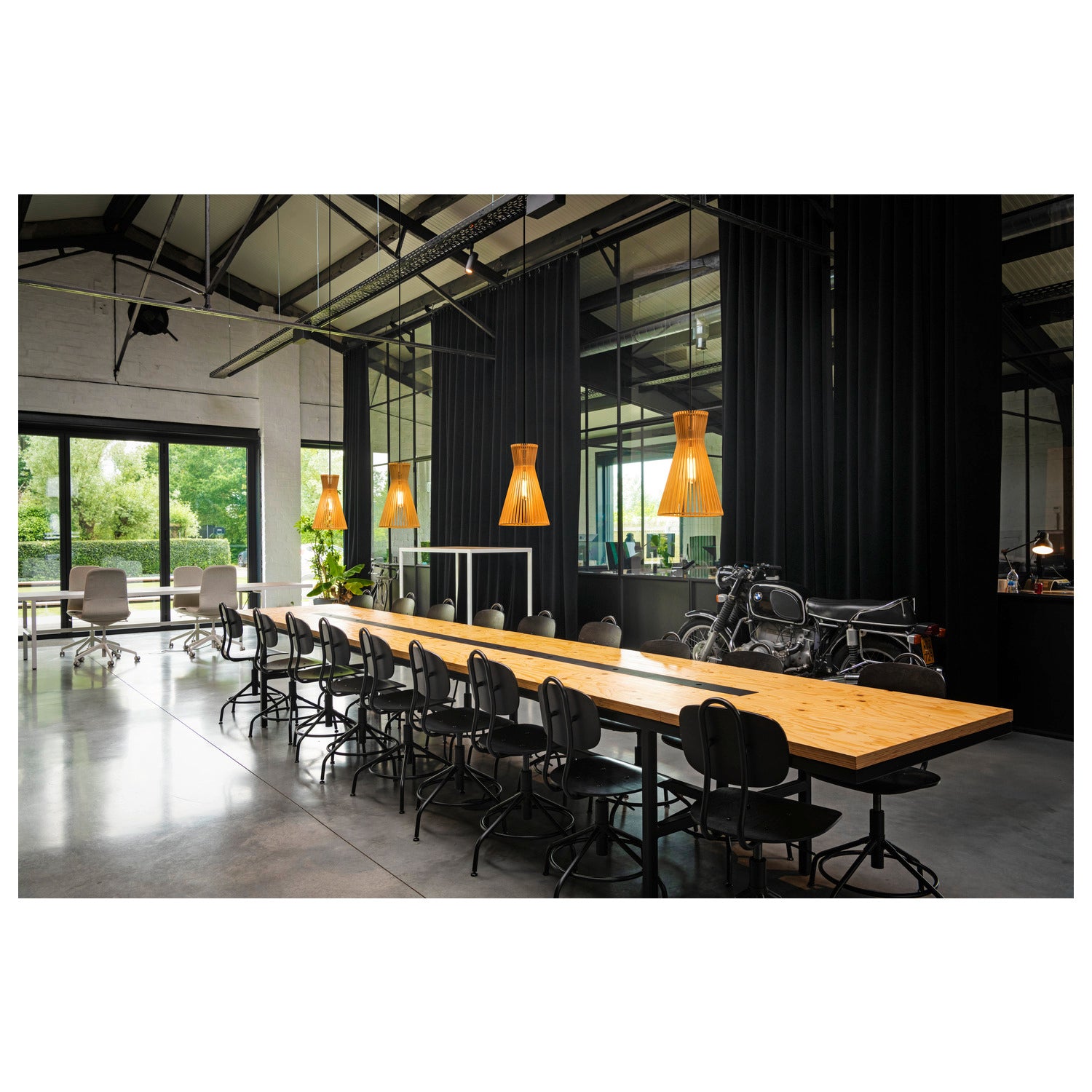 SLV WUD, pendant light, E27, conical, open cable end, 1 x max. 60 W, black 1008046