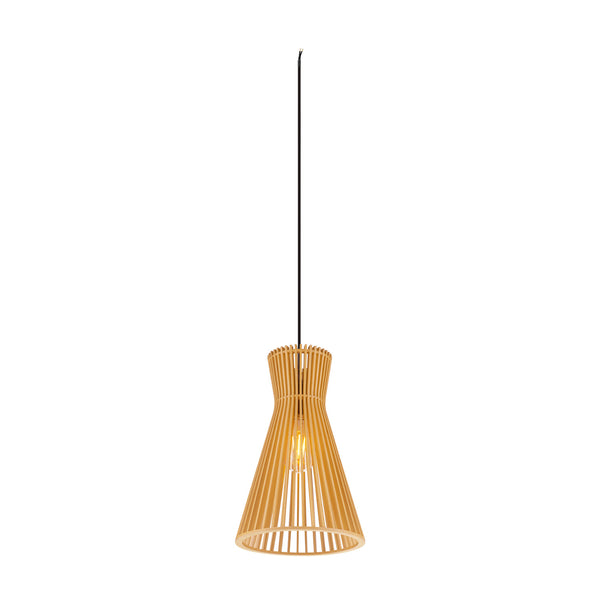 SLV WUD, pendant light, E27, conical, open cable end, 1 x max. 60 W, black 1008046