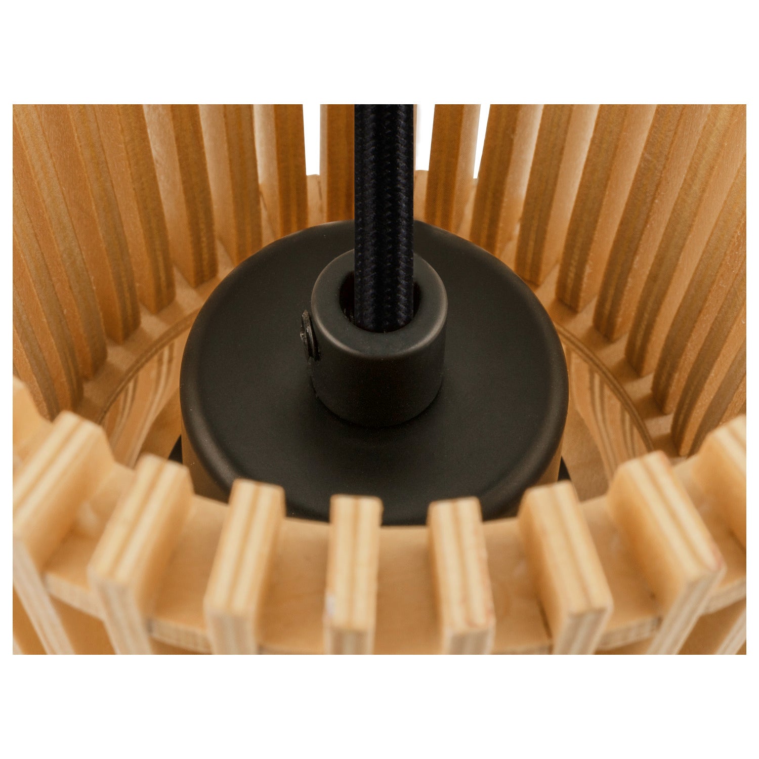 SLV WUD, pendant light, E27, conical, open cable end, 1 x max. 60 W, black 1008046