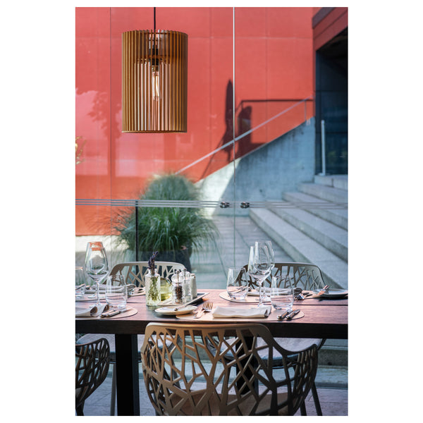 SLV WUD, pendant light, E27, cylindrical, open cable end, 1 x max. 60 W, black 1008047