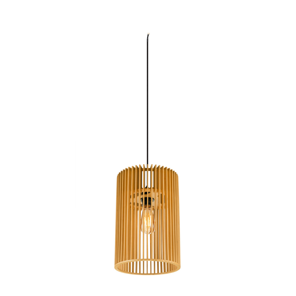 SLV WUD, pendant light, E27, cylindrical, open cable end, 1 x max. 60 W, black 1008047