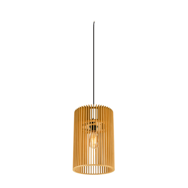 SLV WUD, pendant light, E27, cylindrical, open cable end, 1 x max. 60 W, black 1008047