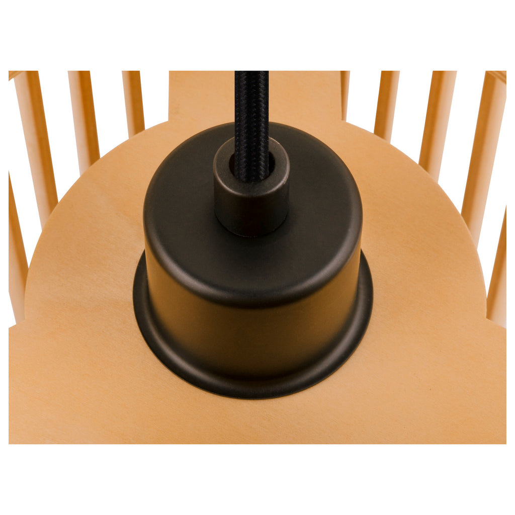 SLV WUD, pendant light, E27, cylindrical, open cable end, 1 x max. 60 W, black 1008047