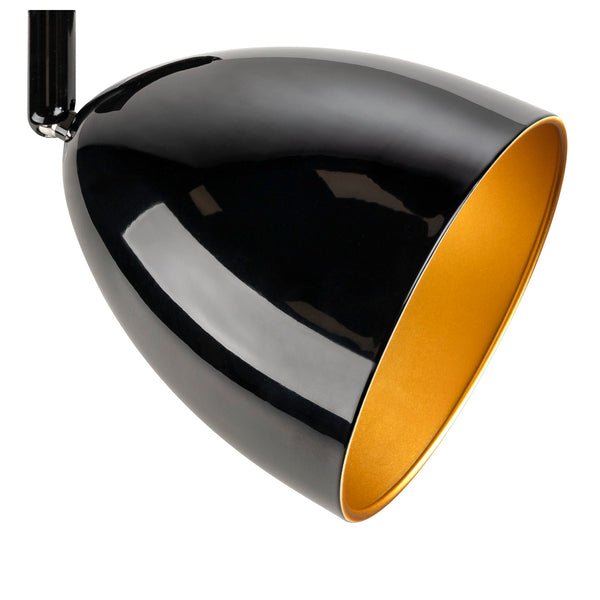 SLV PARA CONE 14, 3-phase system light, GU10, black/gold 1008055