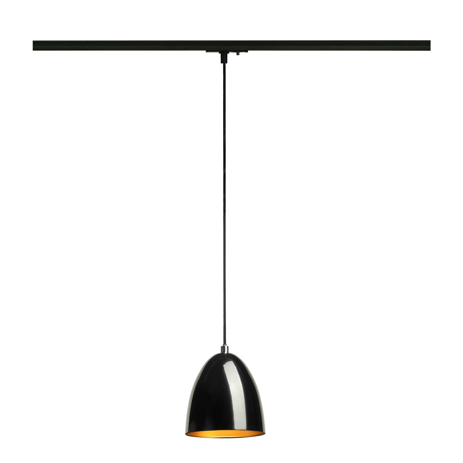 SLV PARA CONE 14, pendant light for 1-phase system, GU10, black/gold 1008058