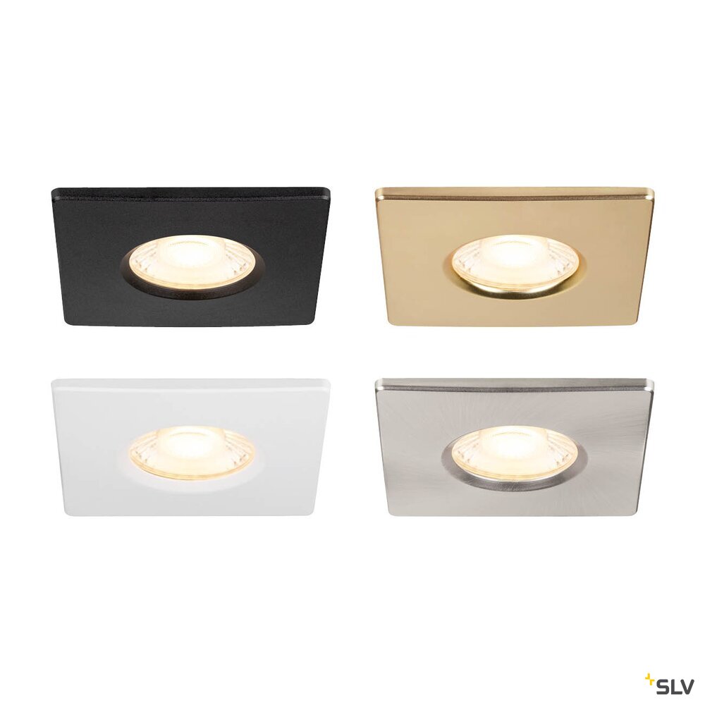 SLV UNIVERSAL DOWNLIGHT cover, for downlight, IP65, square, gold matt 1008098