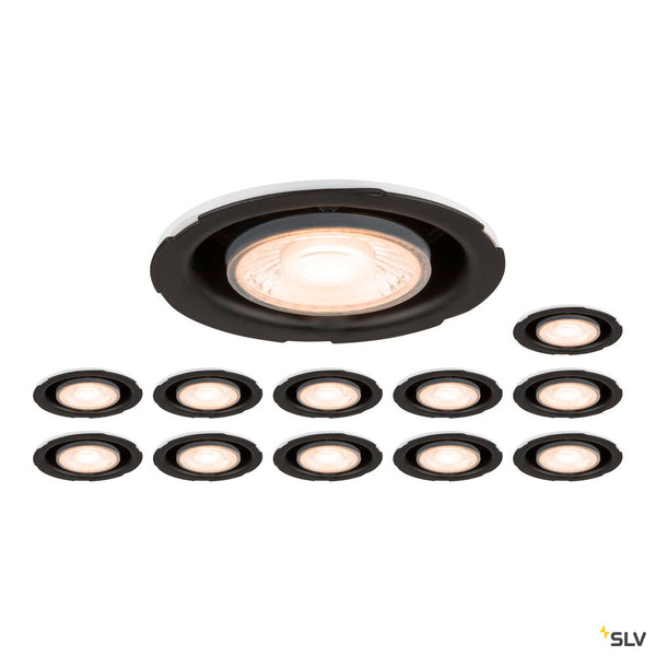 SLV Set consisting of 12 x UNIVERSAL DOWNLIGHT PHASE IP20 38°, fixed/pivoting, without cover 1008066