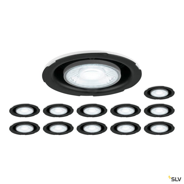 SLV Set consisting of 12 x UNIVERSAL DOWNLIGHT PHASE IP20 38°, fixed/pivoting, without cover 1008066