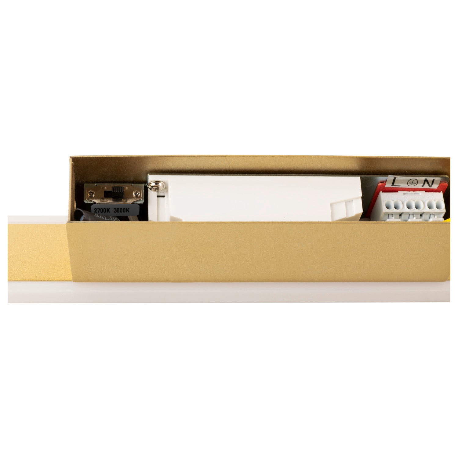 SLV ONE LINEAR 50, wall-mounted light, UP/DOWN, 2700/3000 K, PHASE, brass 1008086