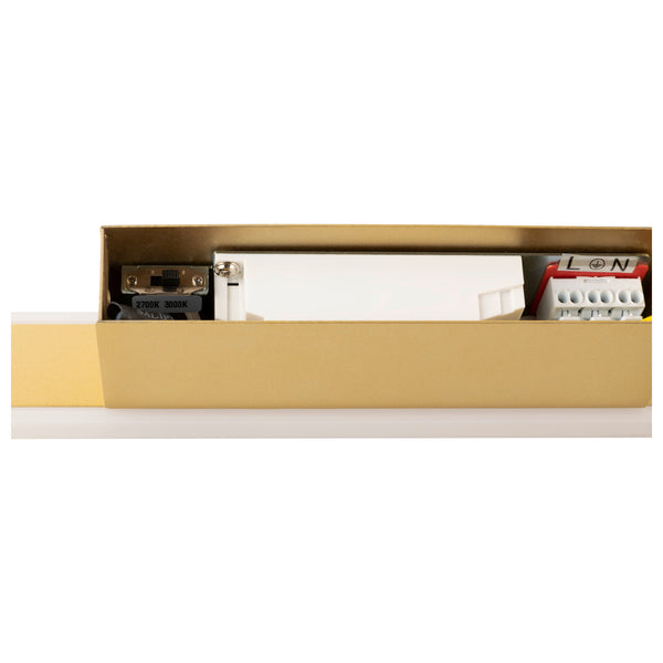 SLV ONE LINEAR 50, wall-mounted light, UP/DOWN, 2700/3000 K, PHASE, brass 1008086