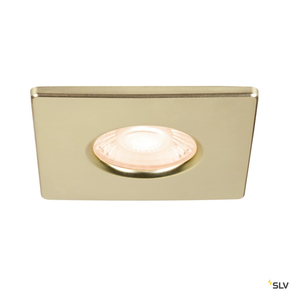 SLV UNIVERSAL DOWNLIGHT cover, for downlight, IP65, square, gold matt 1008098