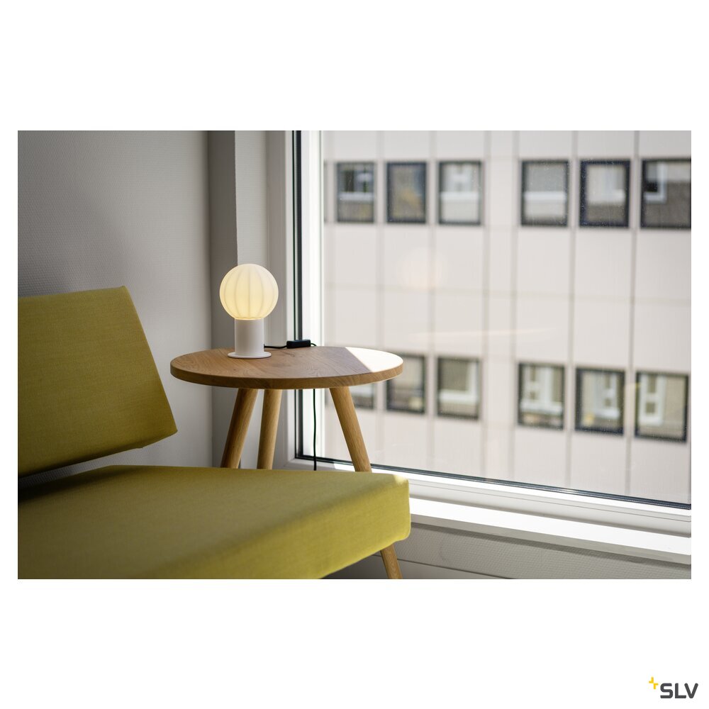 SLV VARYT, table lamp, round, 1x max. 6 W, E14, white 1008110