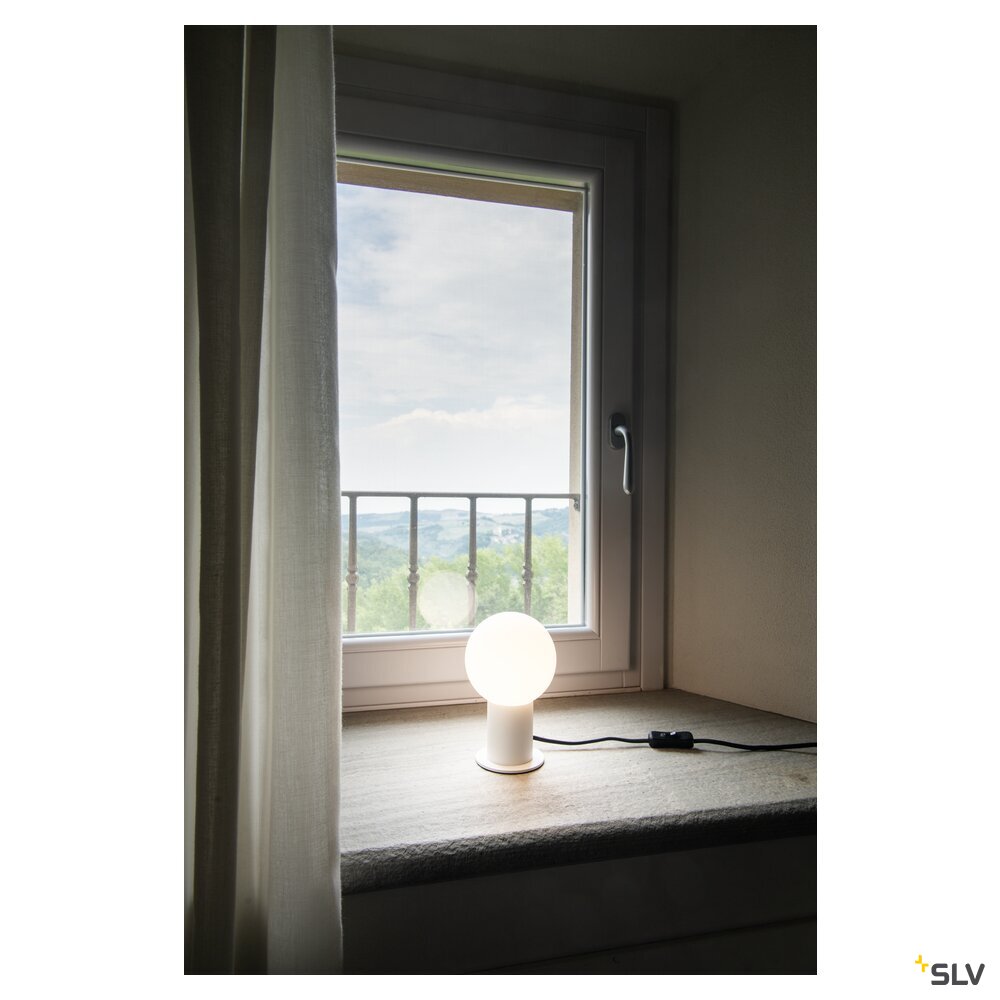 SLV VARYT, table lamp, round, 1x max. 6 W, E14, white 1008110