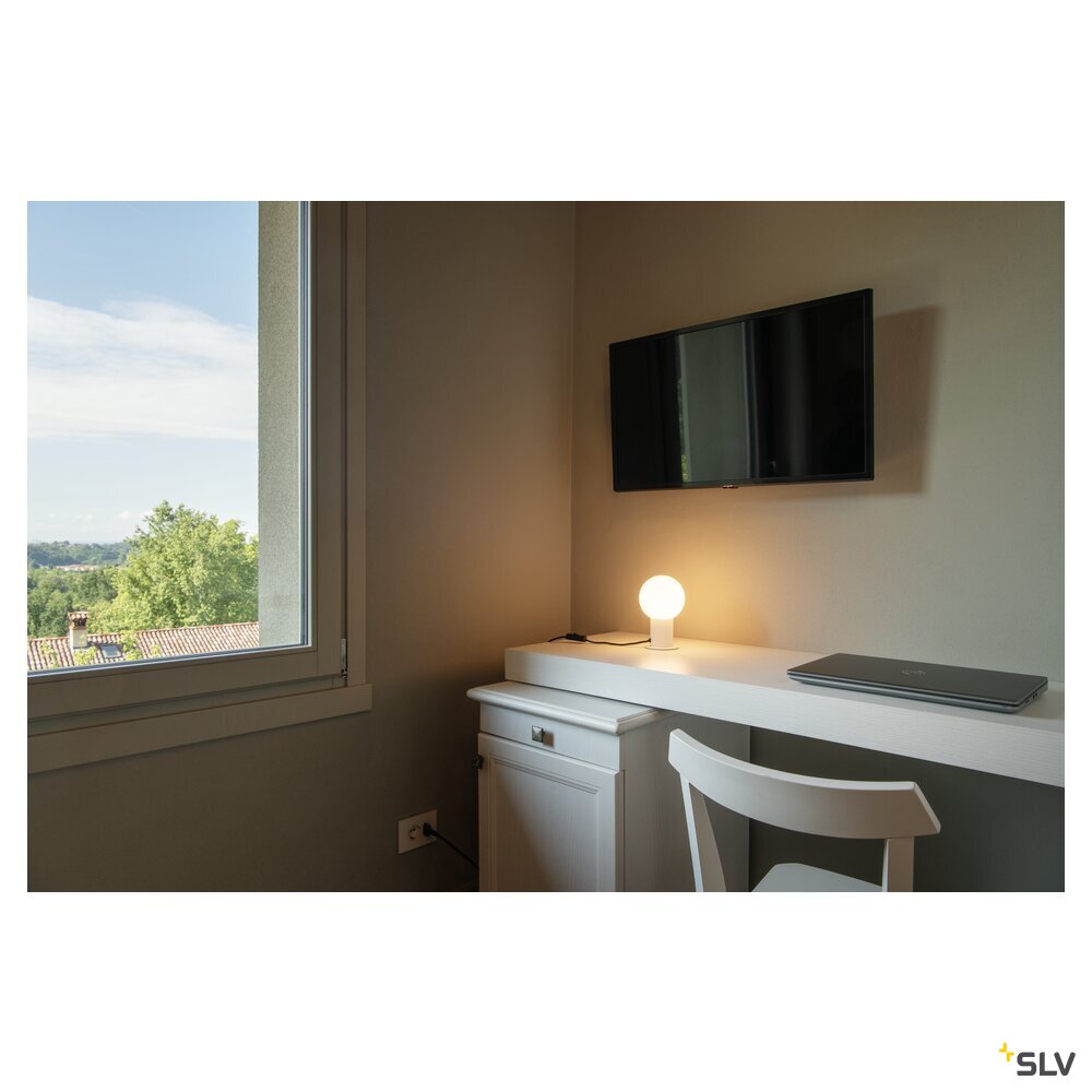 SLV VARYT, table lamp, round, 1x max. 6 W, E14, white 1008110