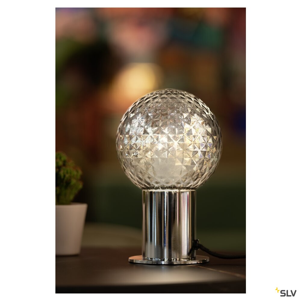 SLV VARYT, table lamp, round, 1x max. 6 W, E14, chrome 1008111