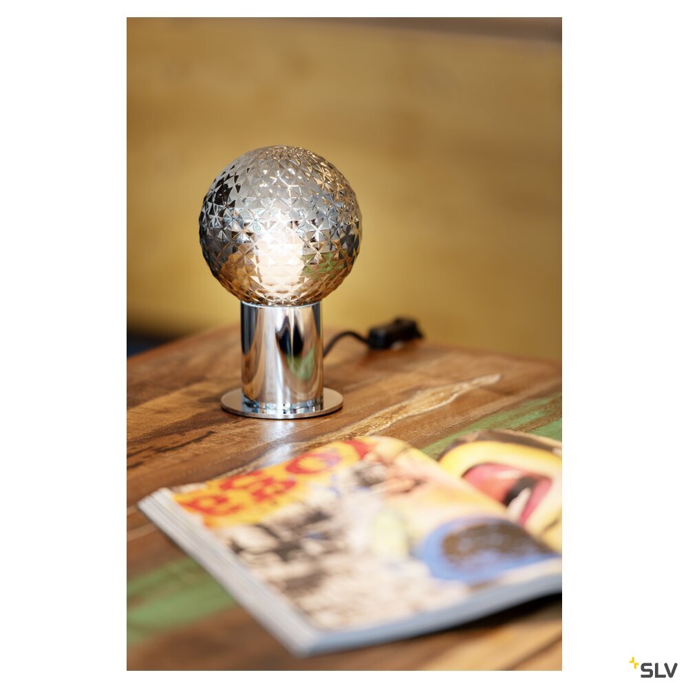 SLV VARYT, table lamp, round, 1x max. 6 W, E14, chrome 1008111