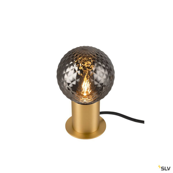 SLV VARYT, table lamp, round, 1x max. 6 W, E14, brass 1008112