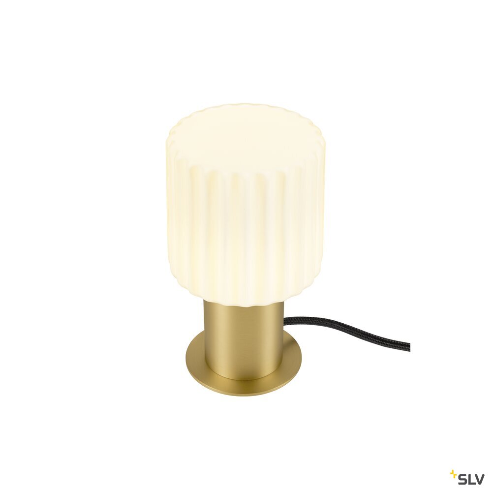 SLV VARYT, table lamp, round, 1x max. 6 W, E14, brass 1008112