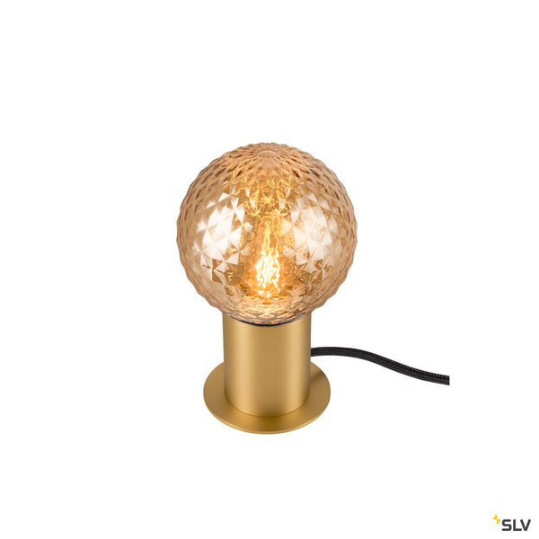 SLV VARYT, table lamp, round, 1x max. 6 W, E14, brass 1008112