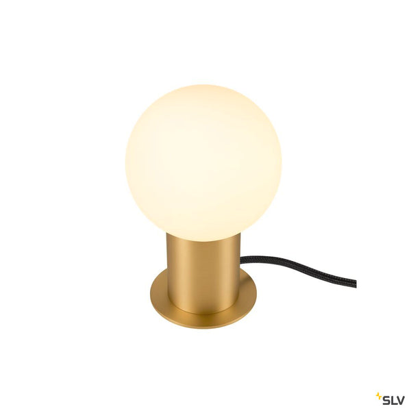 SLV VARYT, table lamp, round, 1x max. 6 W, E14, brass 1008112