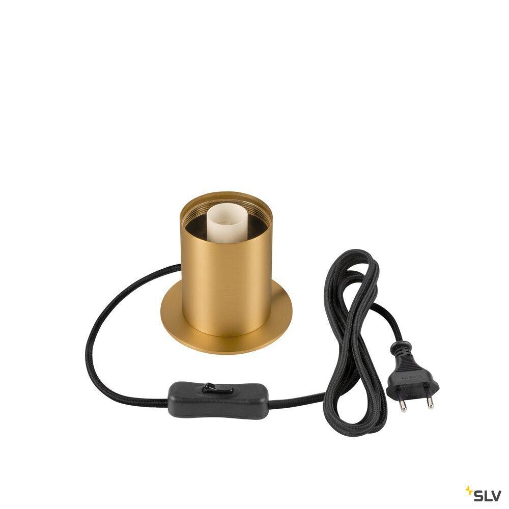 SLV VARYT, table lamp, round, 1x max. 6 W, E14, brass 1008112