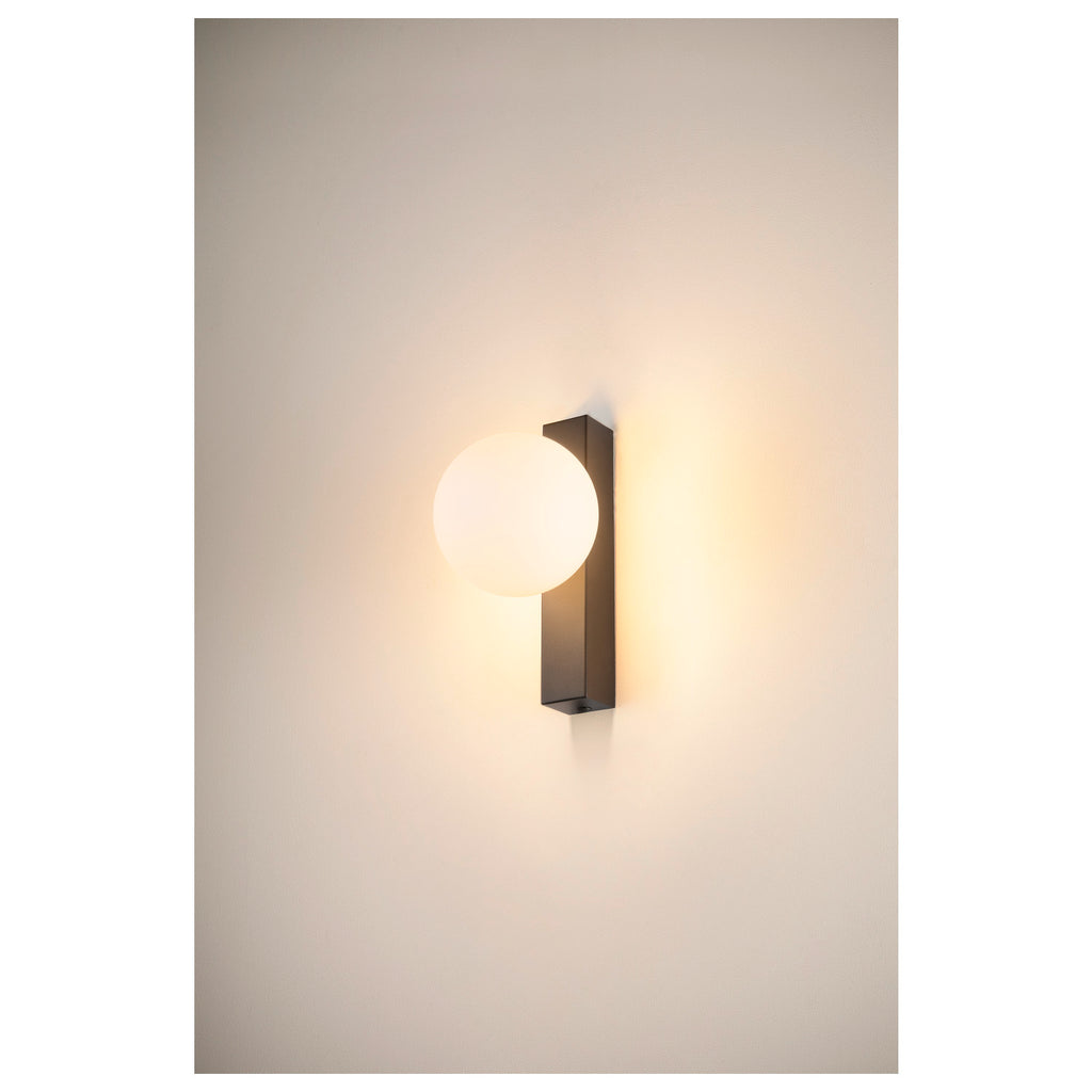 SLV SUN, wall-mounted light, square, 1x max. 40 W, LED light, G9, PHASE, black 1008123